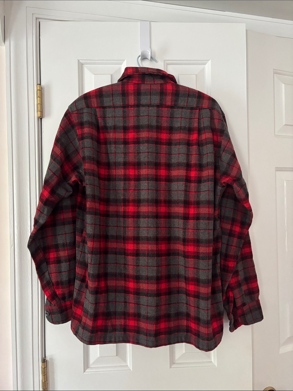 Pendleton Red and Gray Plaid Button-Down Flannel Shirt - Picture 3 of 5